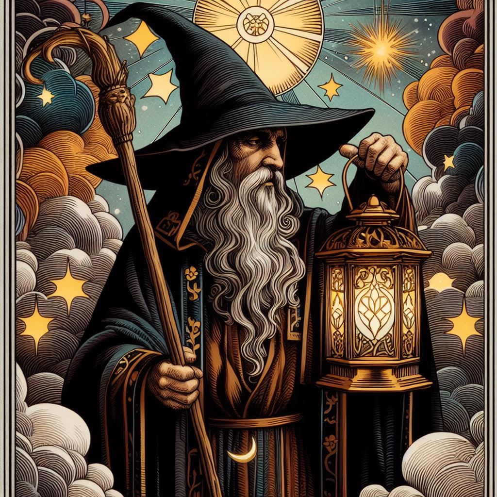 Un Hermite marche dans la forêt 