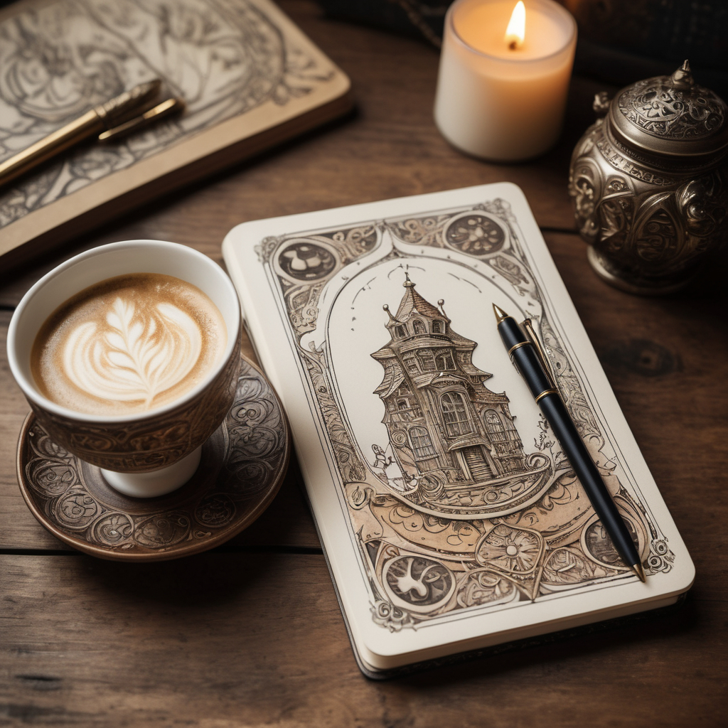 Séance de tirage de carte avec un café crémeux