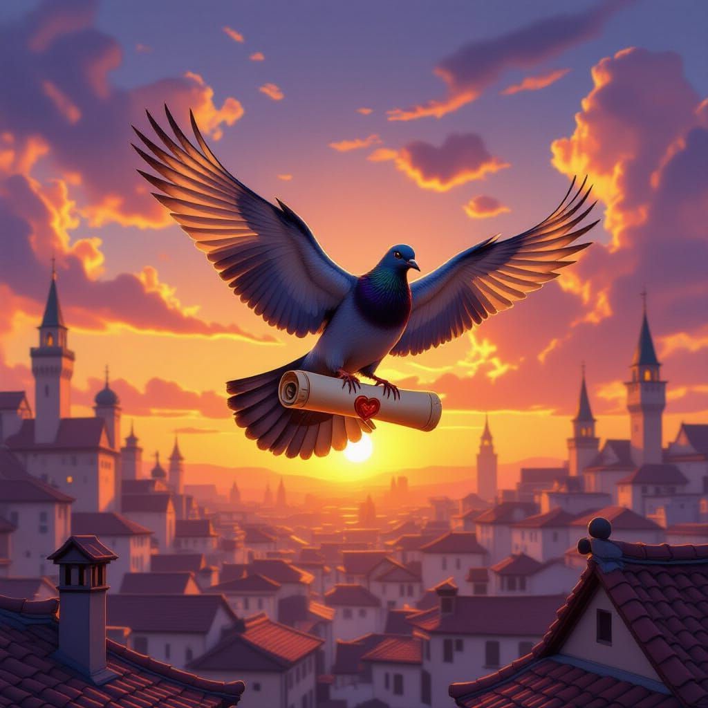 Le pigeon transporte le message